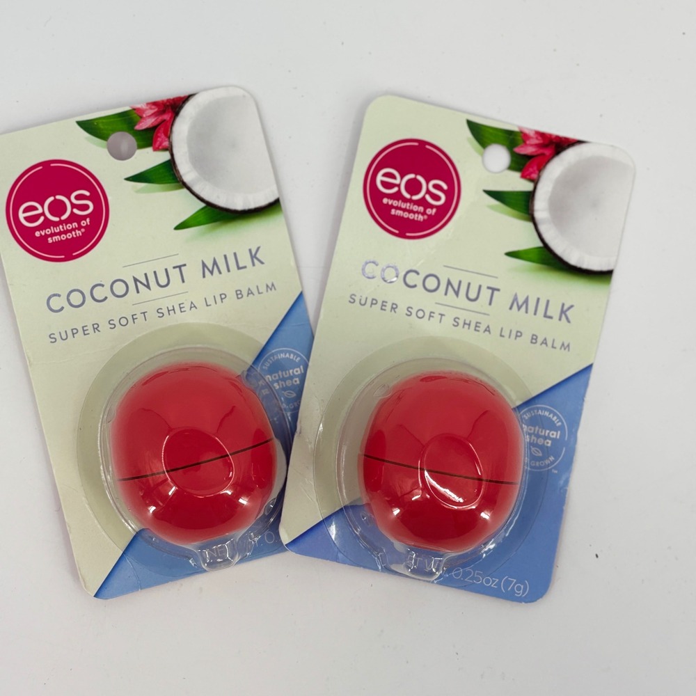 EOS Lip Balm Unisex 0.25oz Coconut Milk 2 Pack Shea Butter Spheres